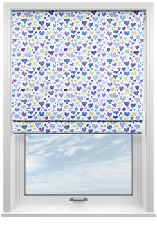 Sweetheart, Purple - Motorised Roman Blind